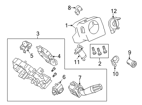 2013 Ford F-350 Super Duty Switches Shroud Assembly Diagram for DC3Z-3530-EB