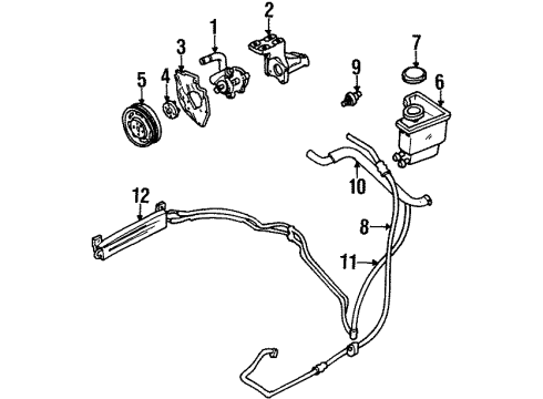 2001 Mercury Cougar P/S Pump & Hoses, Steering Gear & Linkage Return Hose Diagram for YS8Z-3A713-AA