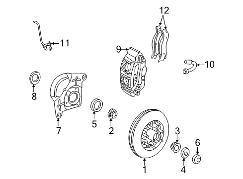 2002 Lincoln Blackwood Brake Components Front Pads Diagram for F85Z-2001-AA