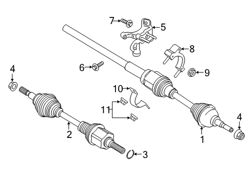 2017 Lincoln Continental Drive Axles - Front Bracket Diagram for F2GZ-3K305-E