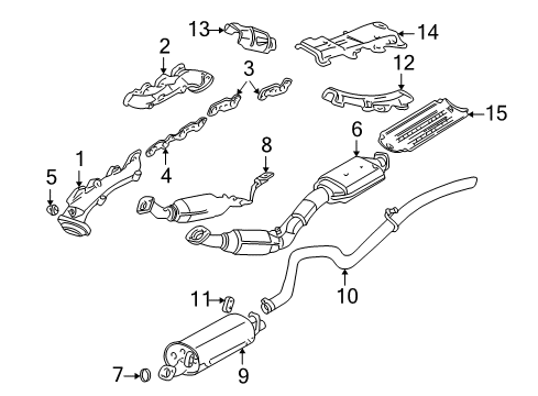 2003 Lincoln Aviator Exhaust Components Manifold Diagram for 2C5Z-9430-AA
