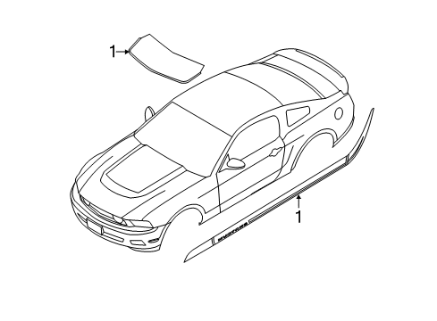 2013 Ford Mustang Stripe Tape Stripe Package Diagram for AR3Z-6320000-JL
