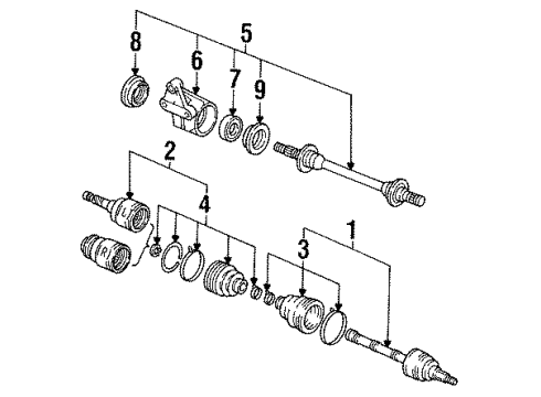 1995 Ford Probe Drive Axles - Front Inner Joint Assembly Diagram for F32Z3B414A