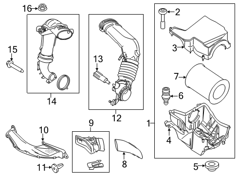 2016 Ford Transit Connect Air Intake Air Cleaner Assembly Diagram for CV6Z-9600-C