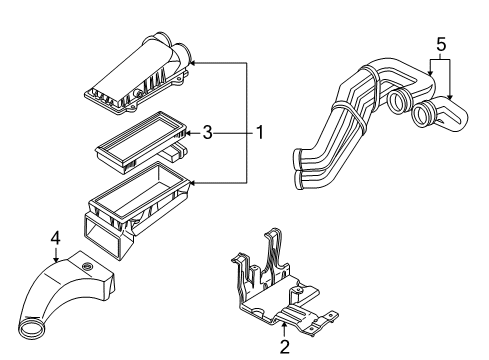 1995 Ford E-250 Econoline Filters Air Cleaner Assembly Bracket Diagram for F6UZ9647CA