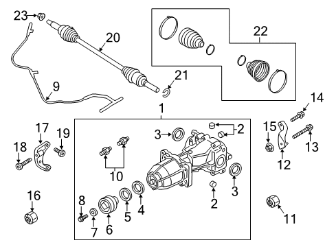 2014 Ford Escape Axle & Differential - Rear Differential Assembly Diagram for S-150-D