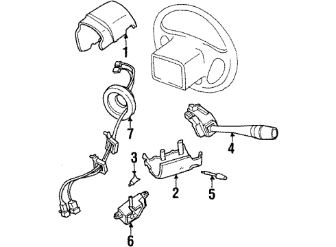 1999 Ford Windstar Switches Instrument Light Rheostat Diagram for XF2Z-11691-AAA
