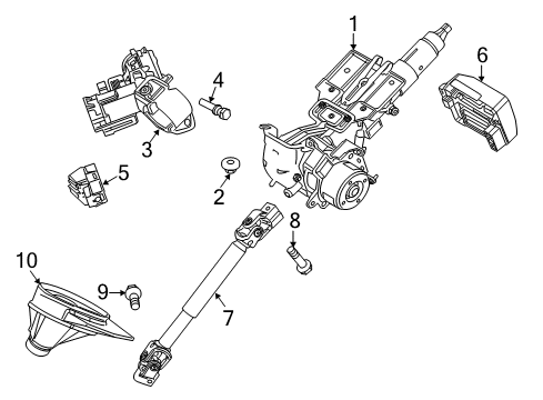 2013 Ford Fiesta Ignition Lock Lower Shaft Diagram for H1BZ-3B676-C