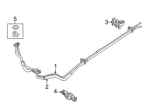 2012 Ford Explorer Rear A/C Lines AC Line Retainer Clip Diagram for 1L2Z-18N332-JA