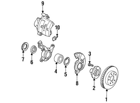 1995 Ford Probe Front Brakes Bearing Seal Diagram for F32Z-1S177-A