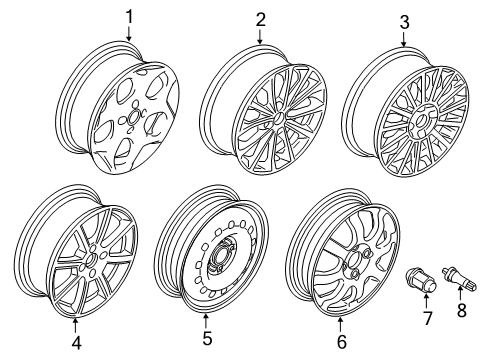 2016 Ford Fiesta Wheels Spare Wheel Diagram for BE8Z-1007-A