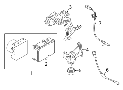 2015 Ford Transit-250 ABS Components Holder Diagram for BK2Z-14536-A