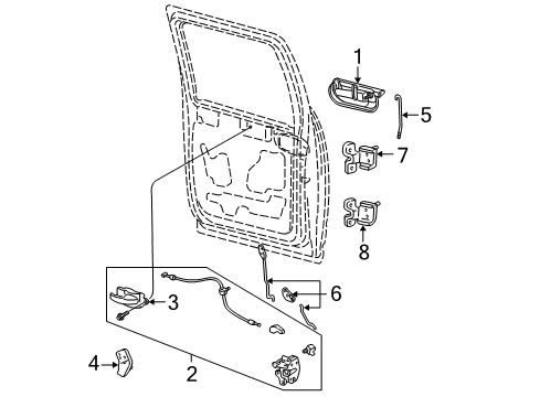 2003 Ford F-150 Door & Components Bellcrank Diagram for 2L3Z-16264B14-BAA