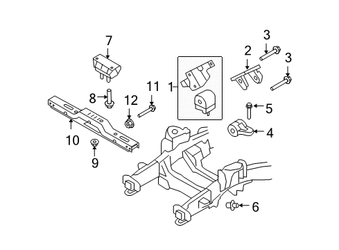 2008 Ford Expedition Engine & Trans Mounting Lower Mount Bolt Diagram for -W708103-S439