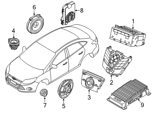 2017 Ford Focus Sound System Woofer Diagram for HM5Z-18808-AA