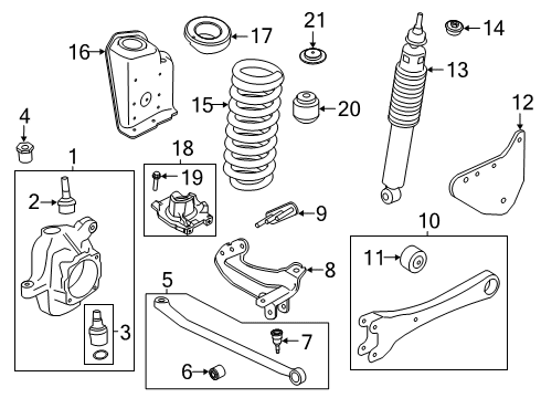 2020 Ford F-350 Super Duty Front Suspension Components Knuckle Diagram for HC3Z-3131-A