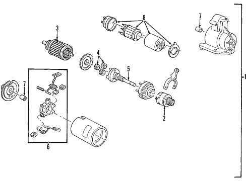 1995 Lincoln Continental Starter Starter Diagram for 1F1Z-11002-AARM