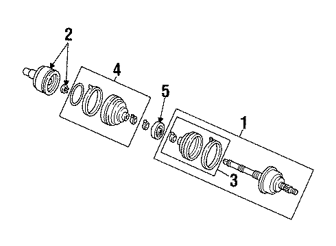 1999 Mercury Tracer Drive Axles - Front Inner Joint Assembly Diagram for F7CZ-3B414-AB