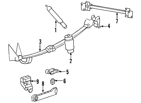2002 Lincoln Blackwood Rear Suspension Components, Ride Control, Torque Arm Shock Diagram for 2C6Z-18125-AA