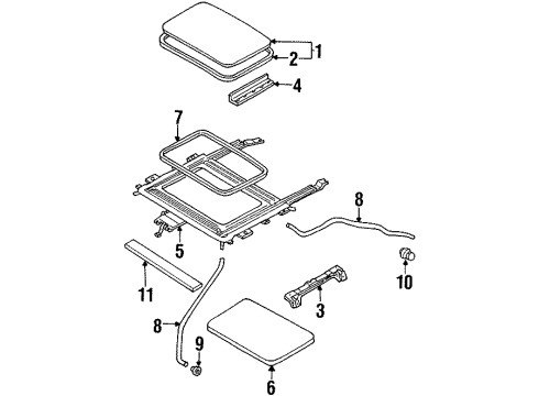 1999 Ford Escort Sunroof Roof Console Diagram for F8CZ-63519A58-BAC