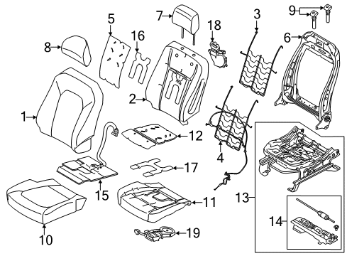 2020 Ford F-150 Front Seat Components Adjust Motor Diagram for FL3Z-14547-B