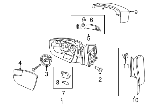 2013 Ford Escape Mirrors Inner Cover Diagram for CJ5Z-17K709-AA