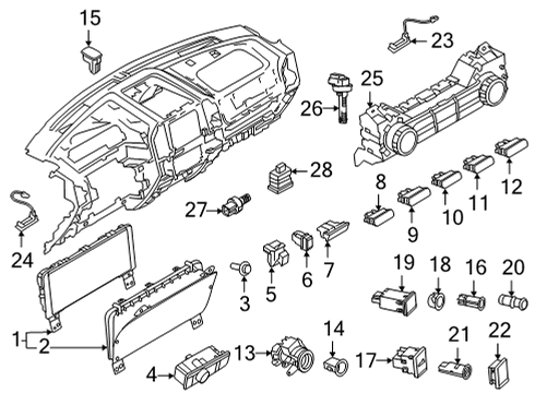 2021 Ford F-150 Adjustable Brake Pedal Lighter Assembly Socket Diagram for XC3Z-15055-AA