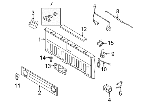 2009 Ford F-150 Tail Gate Latch Rods Diagram for 4L3Z-83431A78-AA
