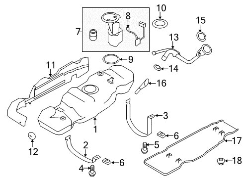 2013 Ford F-150 Fuel System Components Support Strap Diagram for 9L3Z-9054-C