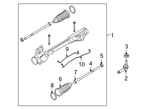 2009 Ford Taurus X Steering Column & Wheel, Steering Gear & Linkage Gear Assembly Diagram for 8G1Z-3504-FRM