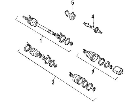 1989 Ford Probe Axle Shaft - Front Axle Assembly Diagram for E92Z3B436A