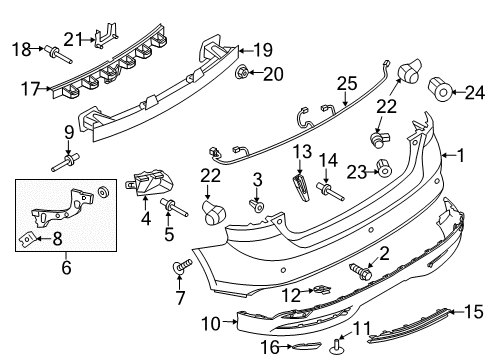 2014 Ford Focus Parking Aid Shield Screw Diagram for -W700501-S901