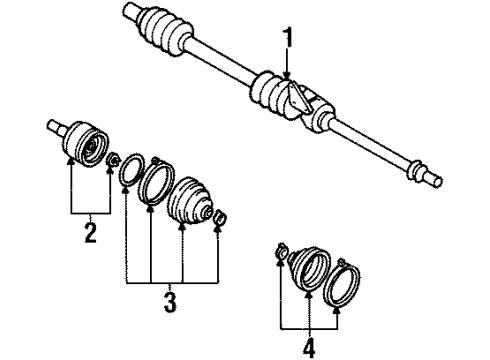 1999 Ford Escort Drive Axles - Front Inner Boot Diagram for F8CZ-3A331-BB
