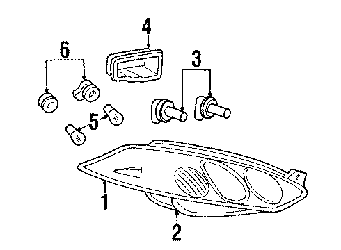1999 Mercury Cougar Headlamps Cap Diagram for F8RZ13K046BA