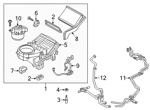 2019 Ford Transit-250 Auxiliary Heater & A/C Heater Core Diagram for BK3Z-18476-B