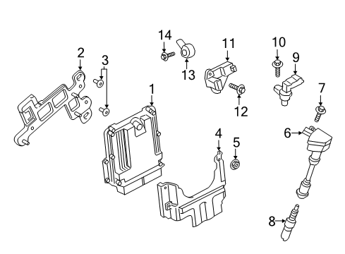 2021 Ford EcoSport Ignition System Cover Nut Diagram for -W706131-S437