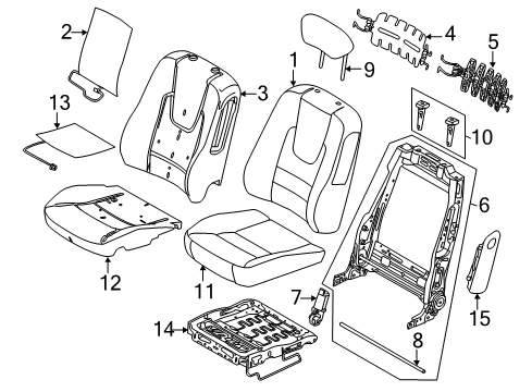 2012 Ford Fusion Front Seat Components Seat Back Cover Diagram for BE5Z-5464417-AA