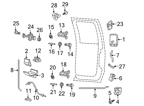 2011 Ford F-250 Super Duty Front Door Latch Diagram for 8L3Z-1626412-C