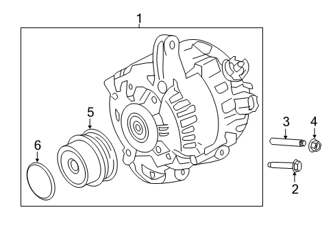2021 Ford Mustang Alternator Pulley Diagram for FJ7Z-10344-A