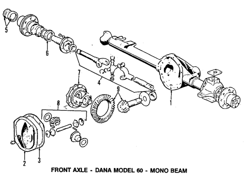 1987 Ford F-350 Front Axle, Differential, Propeller Shaft U-Joint Kit Diagram for F81Z-3249-AA