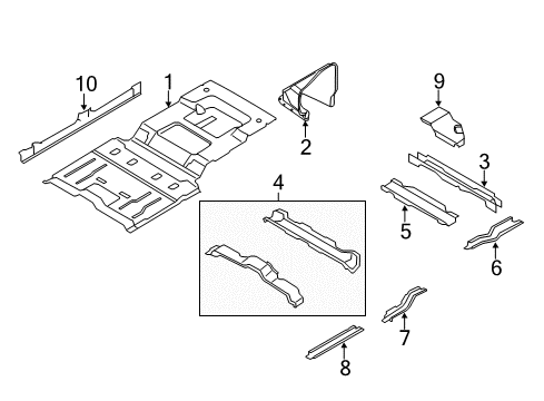 2007 Ford Expedition Rear Body Reinforce Plate Diagram for F75Z-78107A18-AA