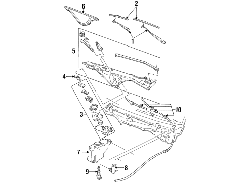 2001 Mercury Grand Marquis Wiper & Washer Components Washer Reservoir Diagram for F8AZ17618AA