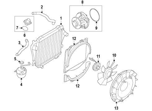 2008 Ford E-350 Super Duty Cooling System, Radiator, Water Pump, Cooling Fan Fan Shroud Diagram for 8C2Z-8B614-B