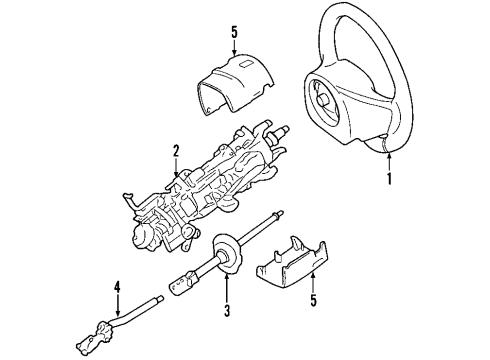 2009 Lincoln Town Car Steering Column & Wheel, Steering Gear & Linkage Column Assembly Diagram for 9W1Z-3C529-C