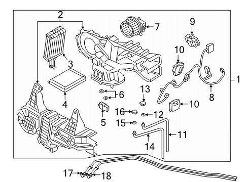 2019 Ford Expedition Auxiliary Heater & A/C Heater Core Diagram for JL1Z-18476-AA