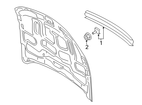 2016 Ford Mustang Exterior Trim - Hood Scoop Diagram for FR3Z-16C630-AB