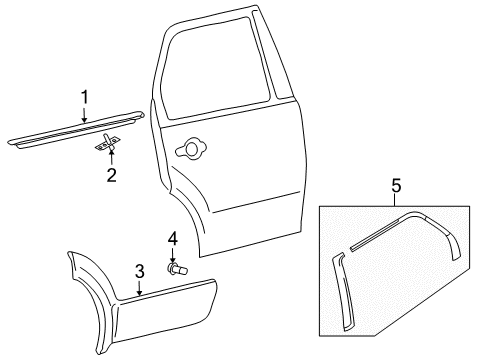 2008 Ford Taurus X Exterior Trim - Rear Door Lower Cladding Screw Diagram for -W710604-S900