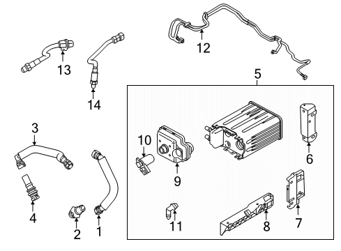 2020 Ford F-350 Super Duty Powertrain Control Vapor Canister Lower Bracket Diagram for BC3Z-9D665-C