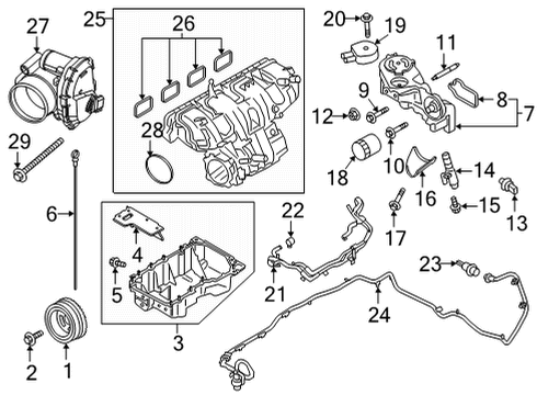 2021 Ford Bronco Throttle Body Intake Manifold Seal Diagram for 1X4Z-9E936-AA
