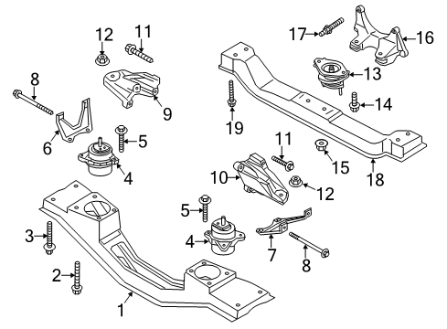 2019 Ford Transit-350 HD Engine & Trans Mounting Upper Support Diagram for CK4Z-6028-C